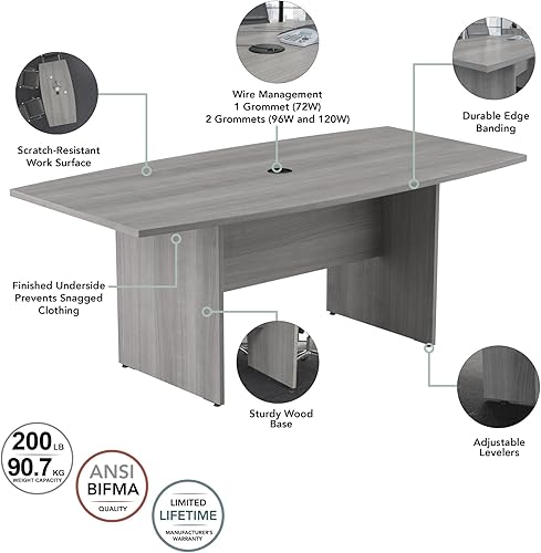Miniatura 5 de Bush Business Furniture BBF - Mesa de conferencias 72 pulgadas de ancho x 36 pulgadas de profundidad gris platino