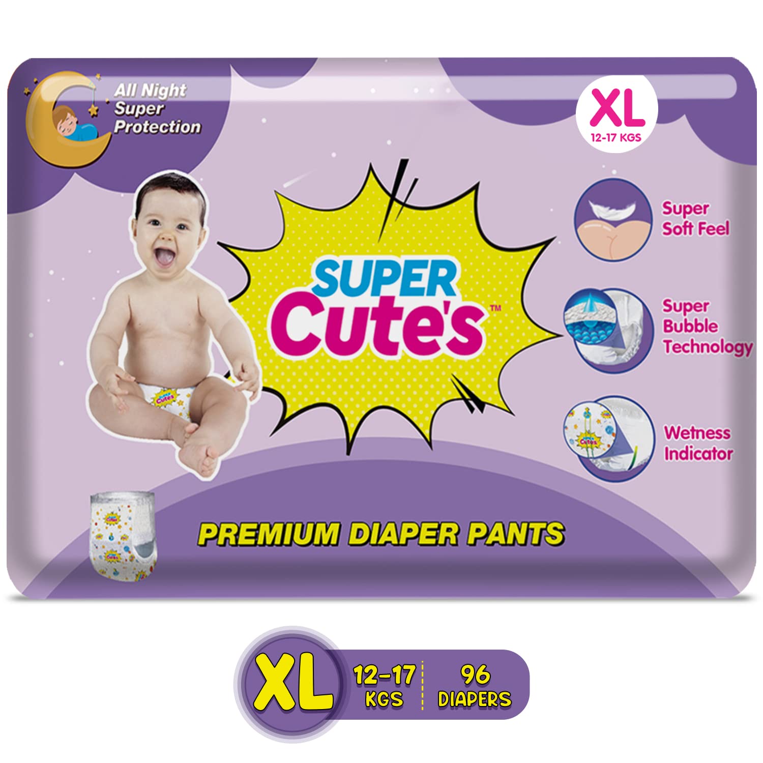 Super Cute'sPremium Wonder Pullups Diaper - X-Large - 32 Pieces - Combo of 3