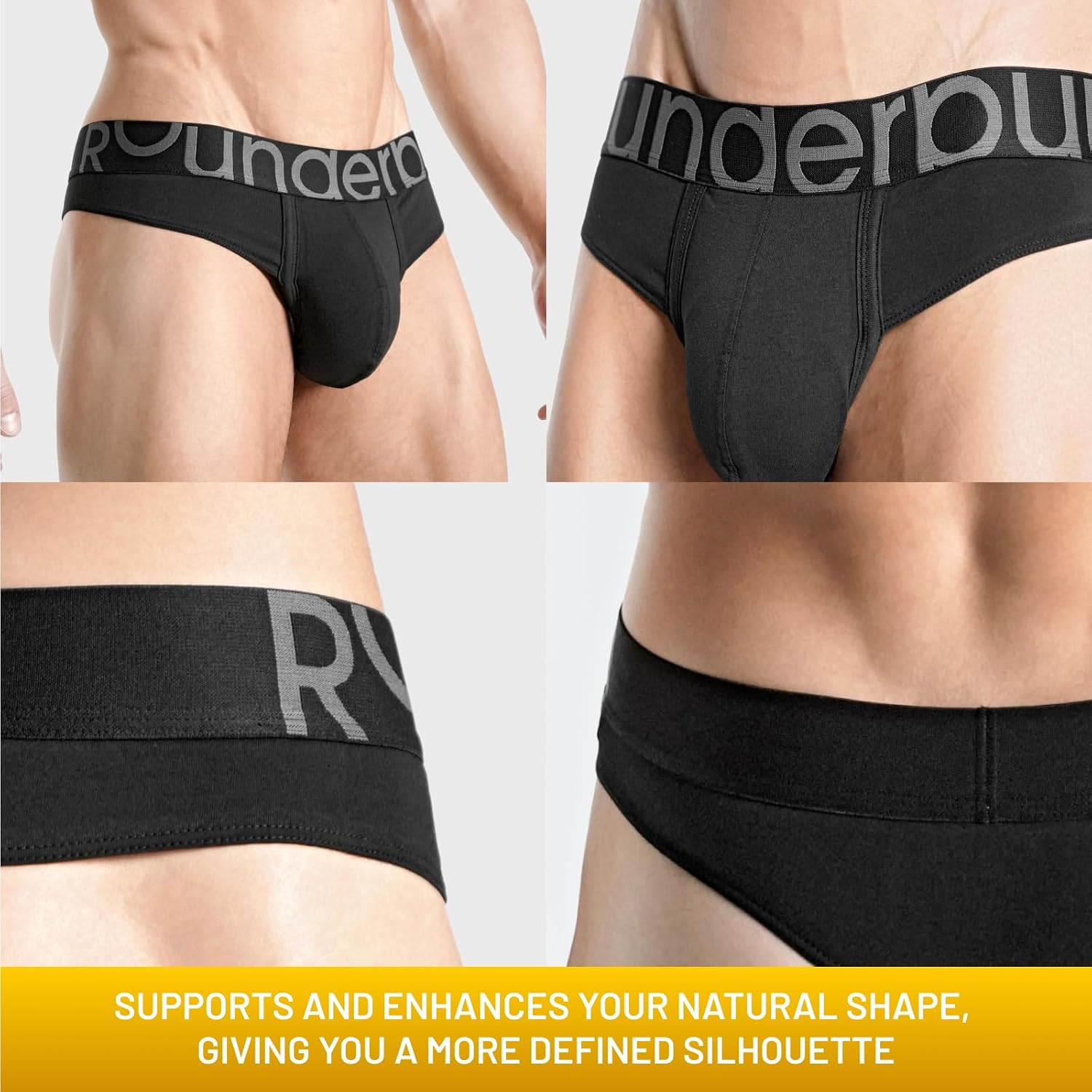 Rounderbum Men’s Package Tech Thong – Anatomical Pouch Underwear for Natural Lift and Comfort