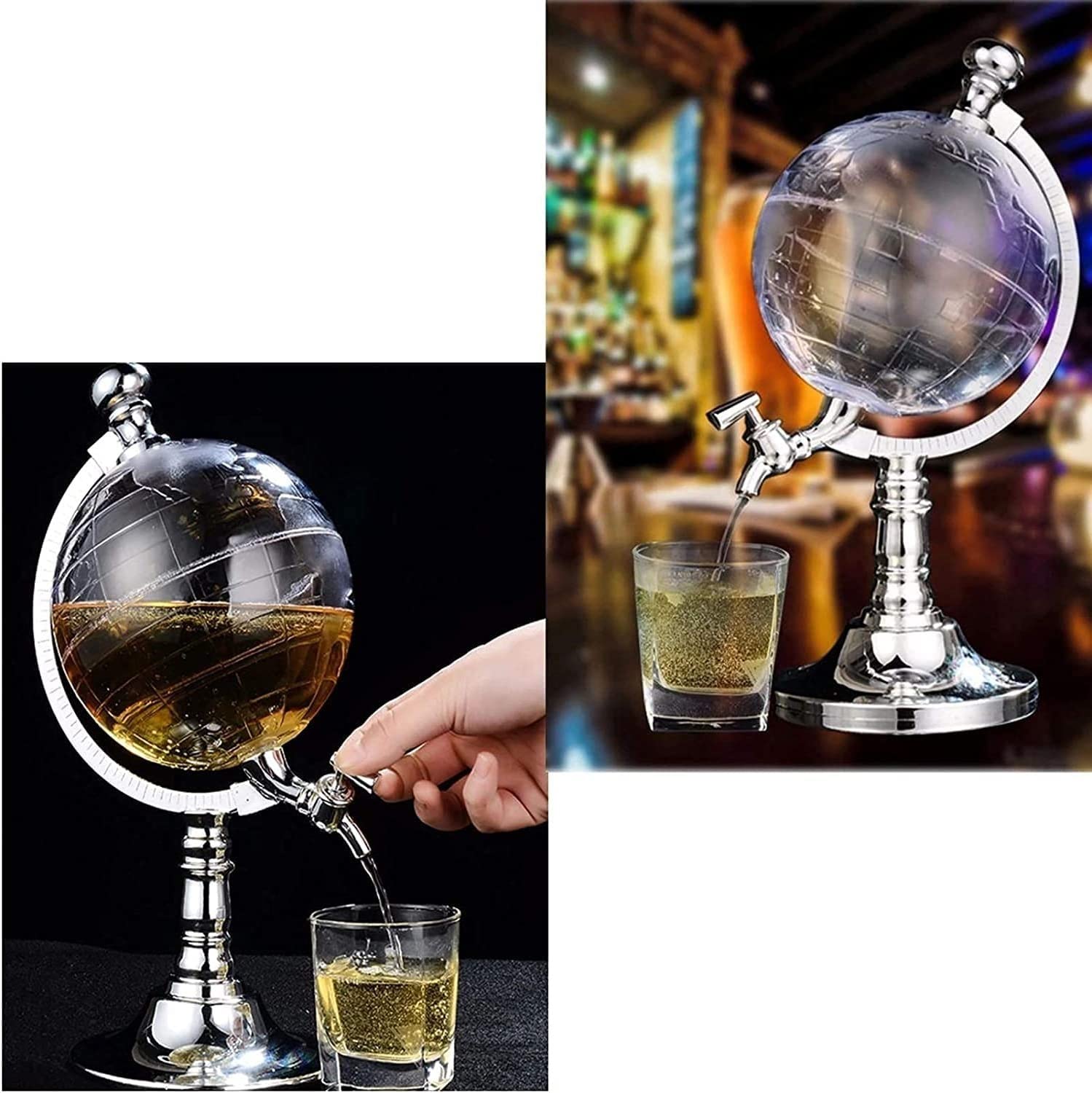 Dispensador de Cerveza, Balde de Cerveza Torre de Cerveza de 1,5 l, Dispensador de Torre de Bebidas Transparente, Diseño esférico