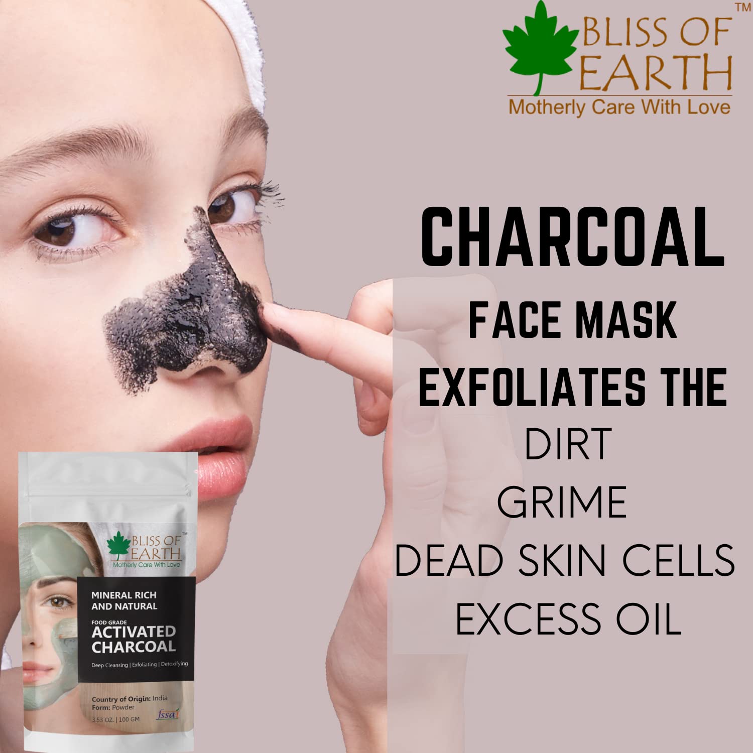 Bliss of Earth Coconut Shell Activated Charcoal Powder, (2X100GM) Pack Of 2 - Image 5 thumbnail