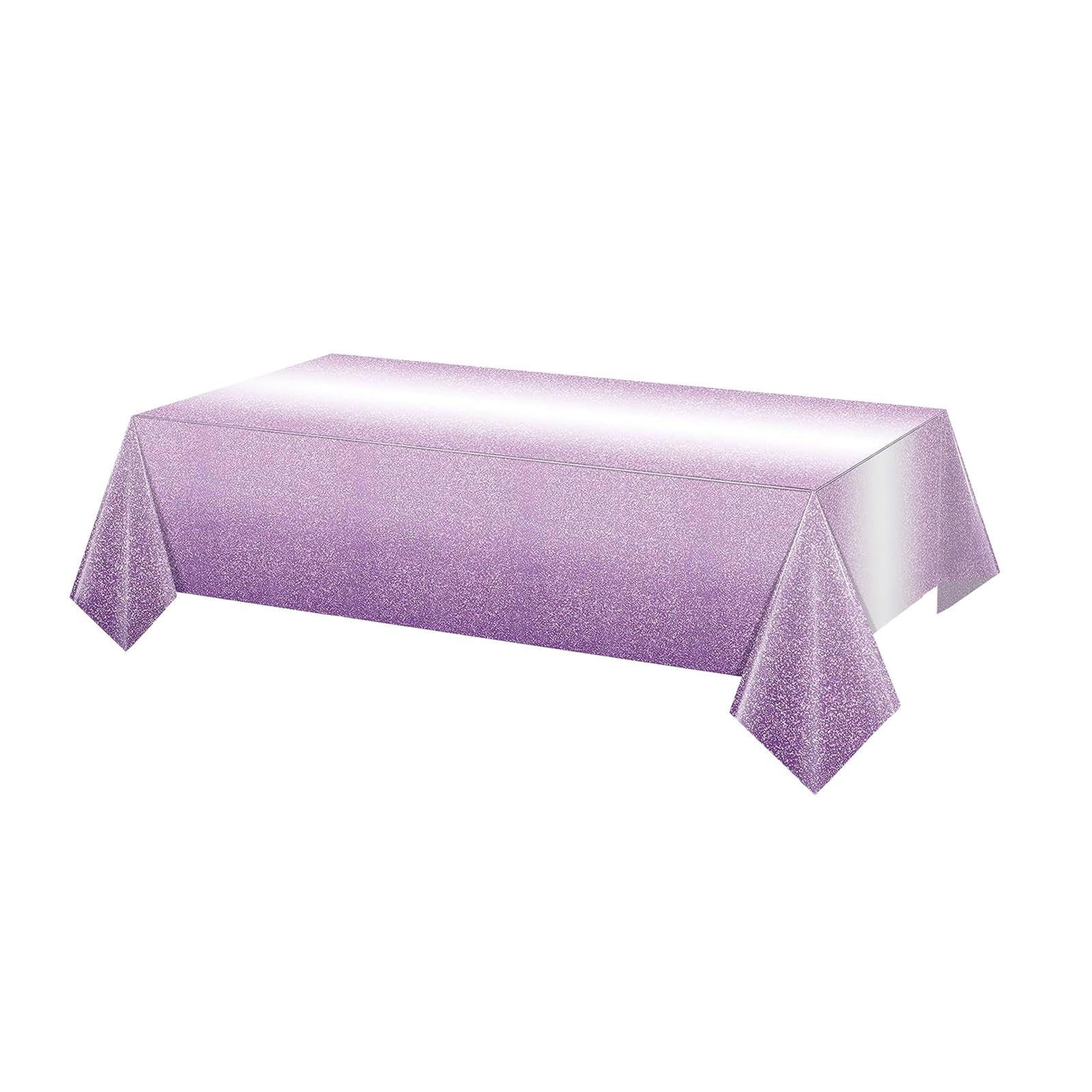 ATORSE® Ombre Tablecloth DIY Rectangular Table Cover for Kitchen Dining Room Camping Purple-image-34