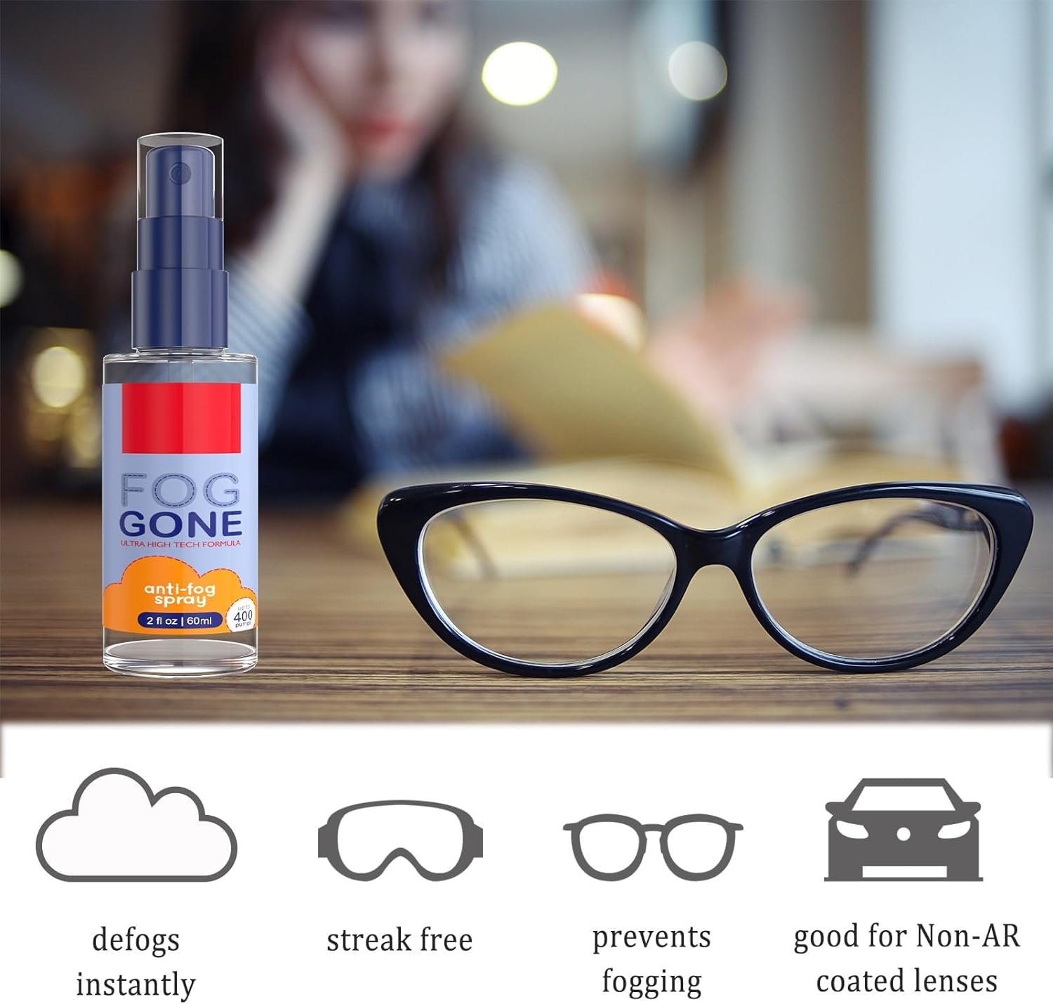 Spray anti-buée et renforcement du verre, spray anti-buée pour pare-brise de voiture, spray anti-buée pour lunettes de natation (3 pièces)