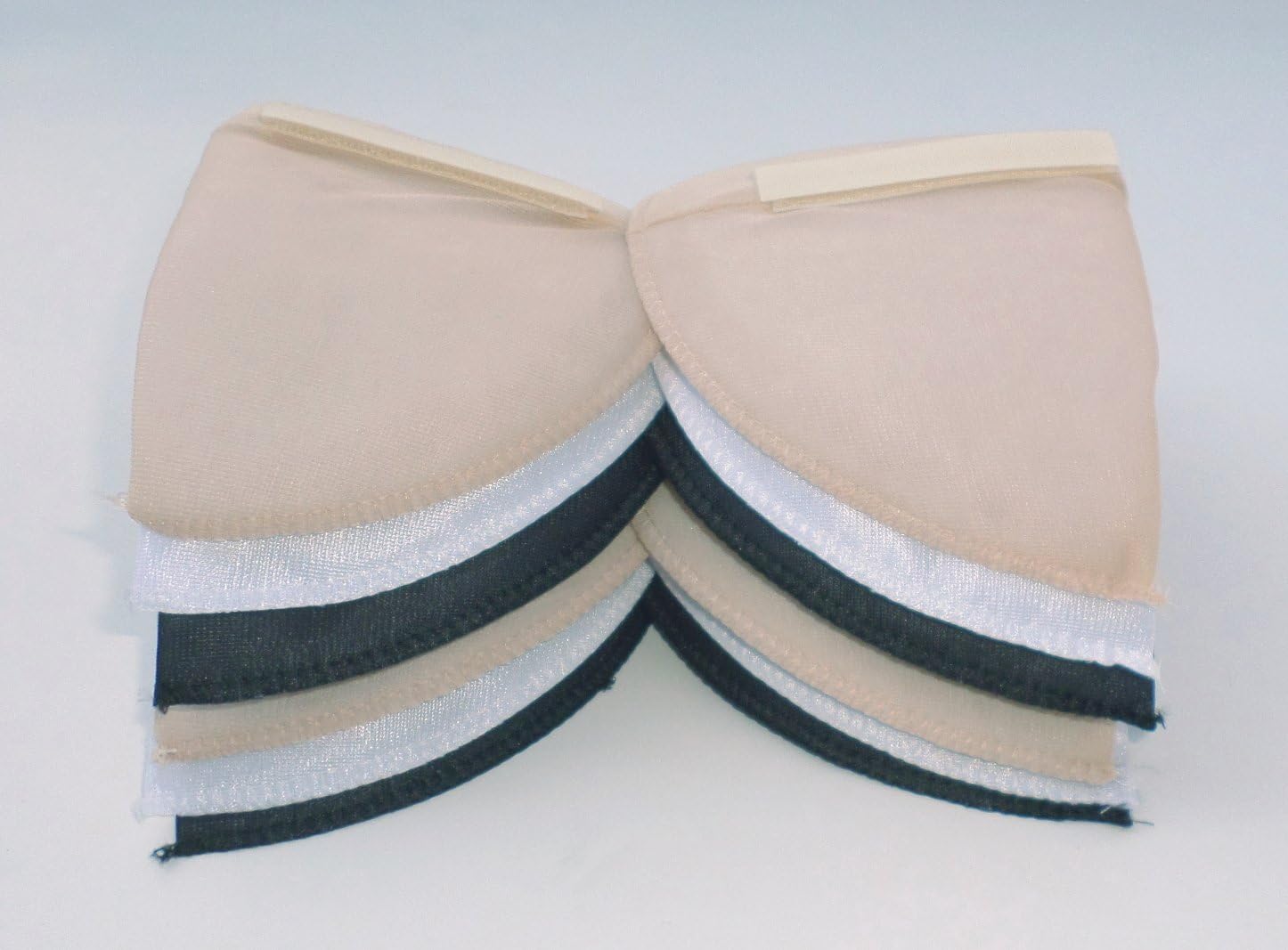6 Pairs Set-in Shoulder Pads w/Hook and Loop Fasteners - White, Nude, Black