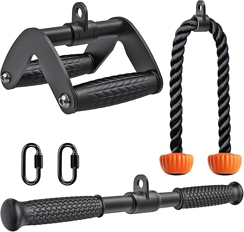 SELEWARE Juego de accesorios para máquina de cable, accesorios desplegables LAT, accesorios de máquina de cables para gimnasio en casa, cuerda de