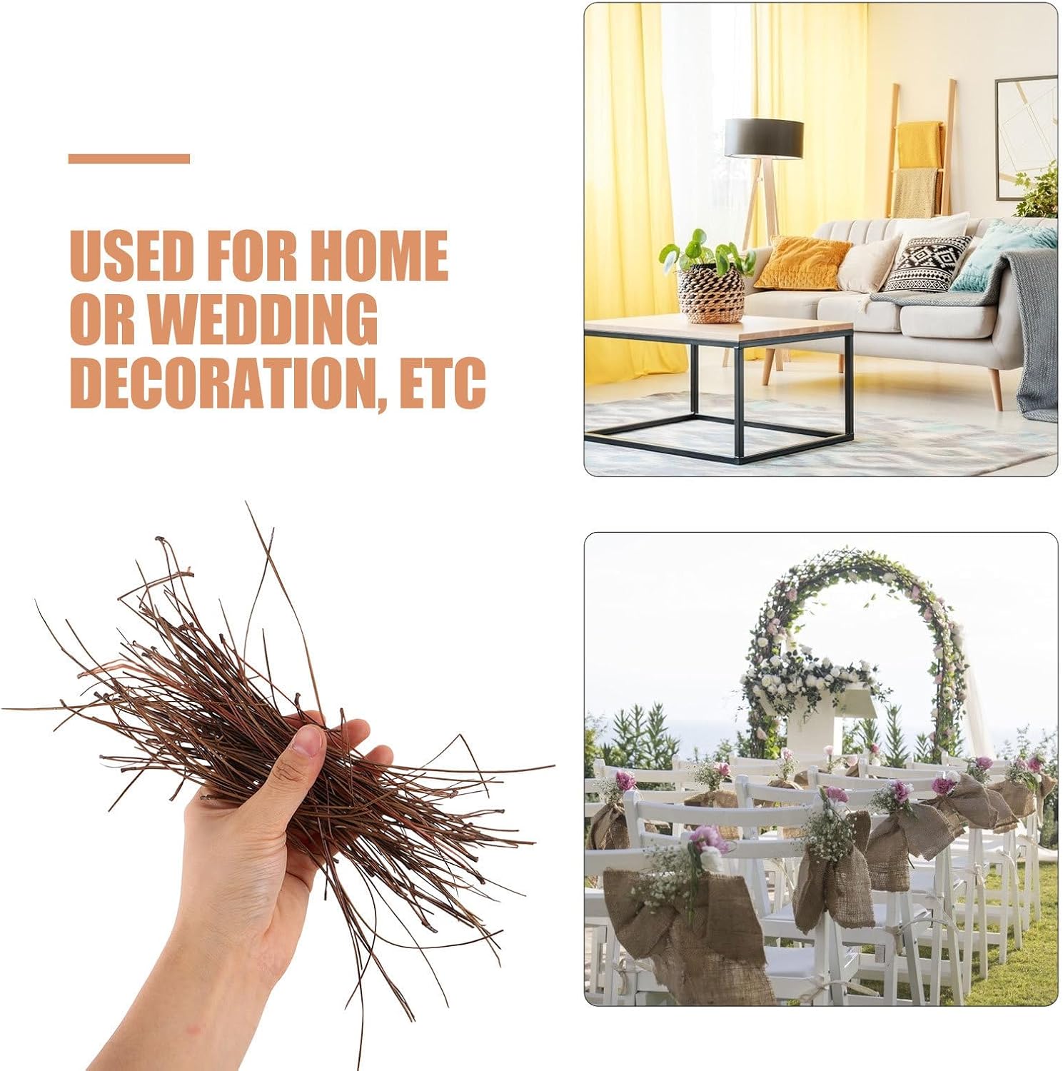 GLEAVI Natural Pine Needle Basket Weaving Materials for Crafting and Home Decor, 0.5kg Loose Dried Pine Needles with Rustic Charm and Air Freshening Quality, for Baking and Artistic