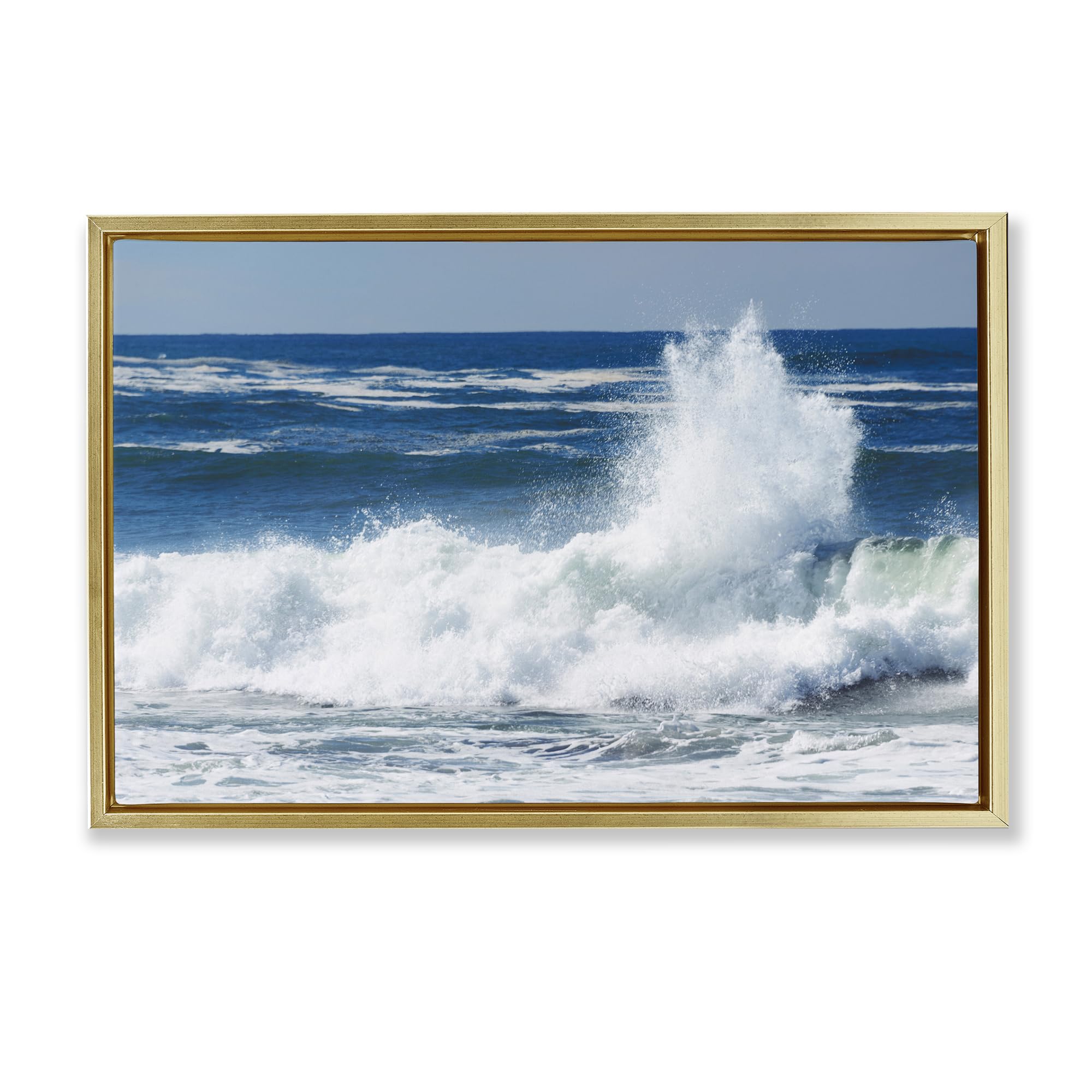 'Crashing Waves Splash'| Floating Frame Canvas Art