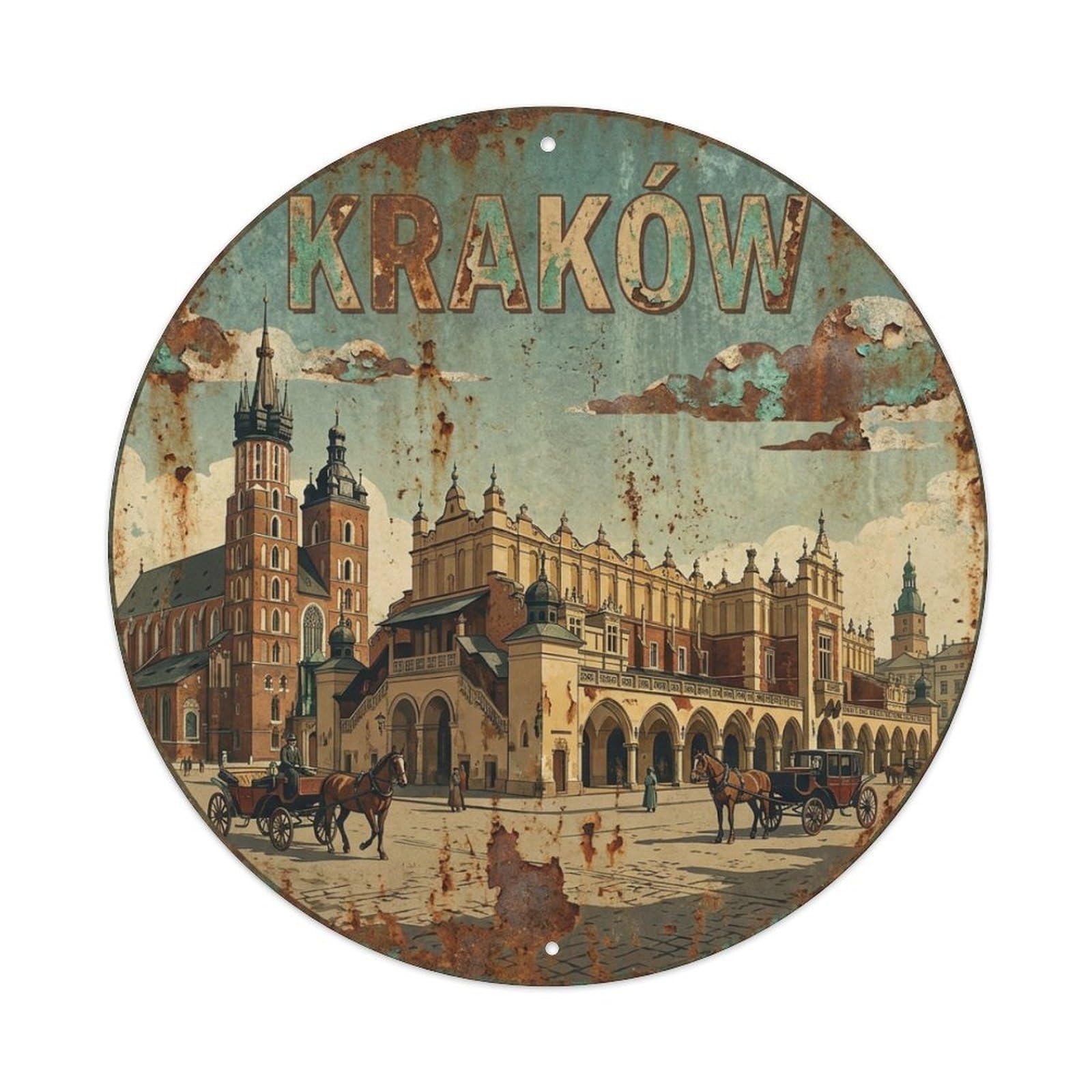 Galvaxio Style Vintage Travel Poland Krakow Metal Tin Sign