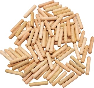 100Pcs 6x30mm Wood Dowels Fluted Hardwood Pins | 6x30mm fluted wood dowels, 100pcs, hardwood pins, for small furniture & crafts, kiln dried, beveled ends