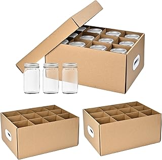 3 Pcs Canning Jar Storage Boxes, Fits 32 oz Regular or Wide Mouth Jars, ...