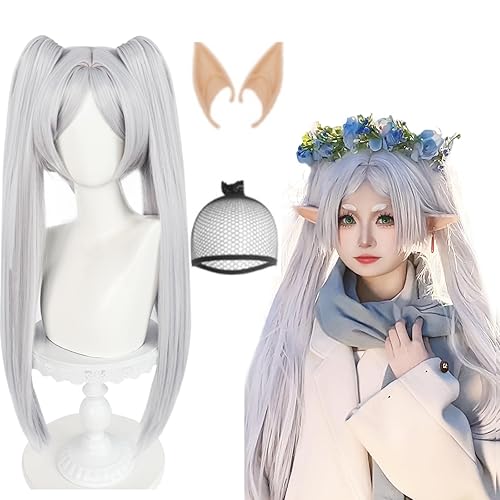 Miniatura 9 de JoneTing  2 bandas para el cabello  1 gorra de peluca Peluca rosa disfraz de cosplay pelucas sintéticas largas y onduladas naturales para anime