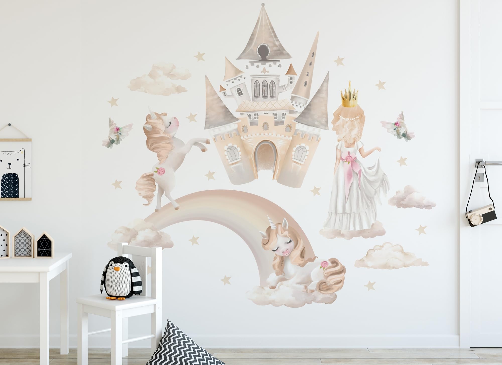 Graz Design os6200 - Adesivo da parete per cameretta dei bambini, motivo principessa (200 x 100 cm)