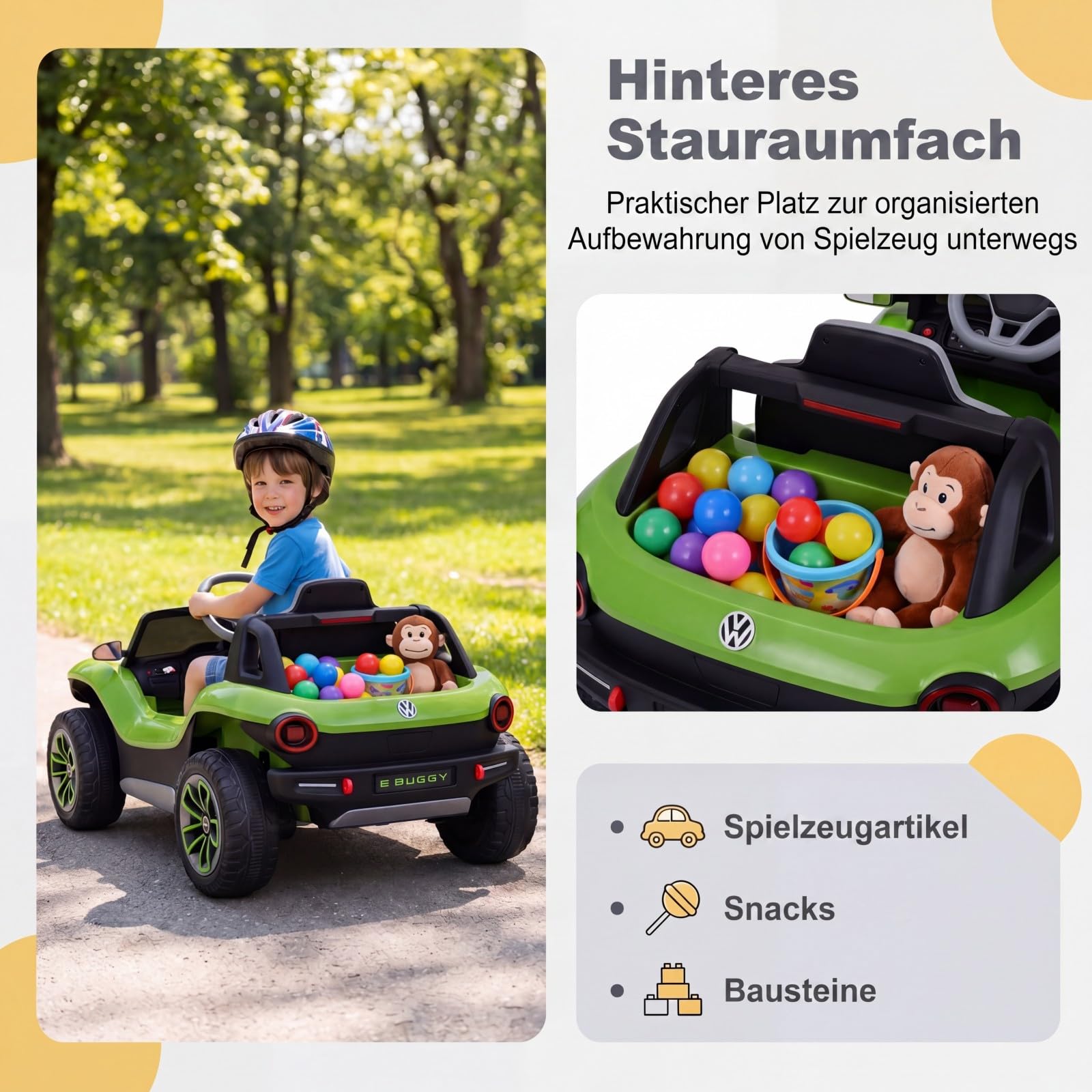 GOPLUS Samochód elektryczny dla dzieci VW, 12 V, dziecięcy samochód elektryczny, z pilotem zdalnego sterowania i łagodnym rozruchem, pojazd dziecięcy z reflektorem LED, muzyką i klaksonem, samochód