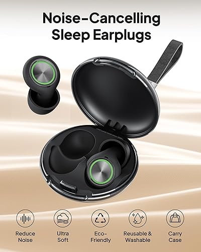 Miniatura 19 de Tapones para los oídos para dormir con cancelación de ruido, tapones de silicona reutilizables para dormir con 8 orejas y funda, reducción de ruido