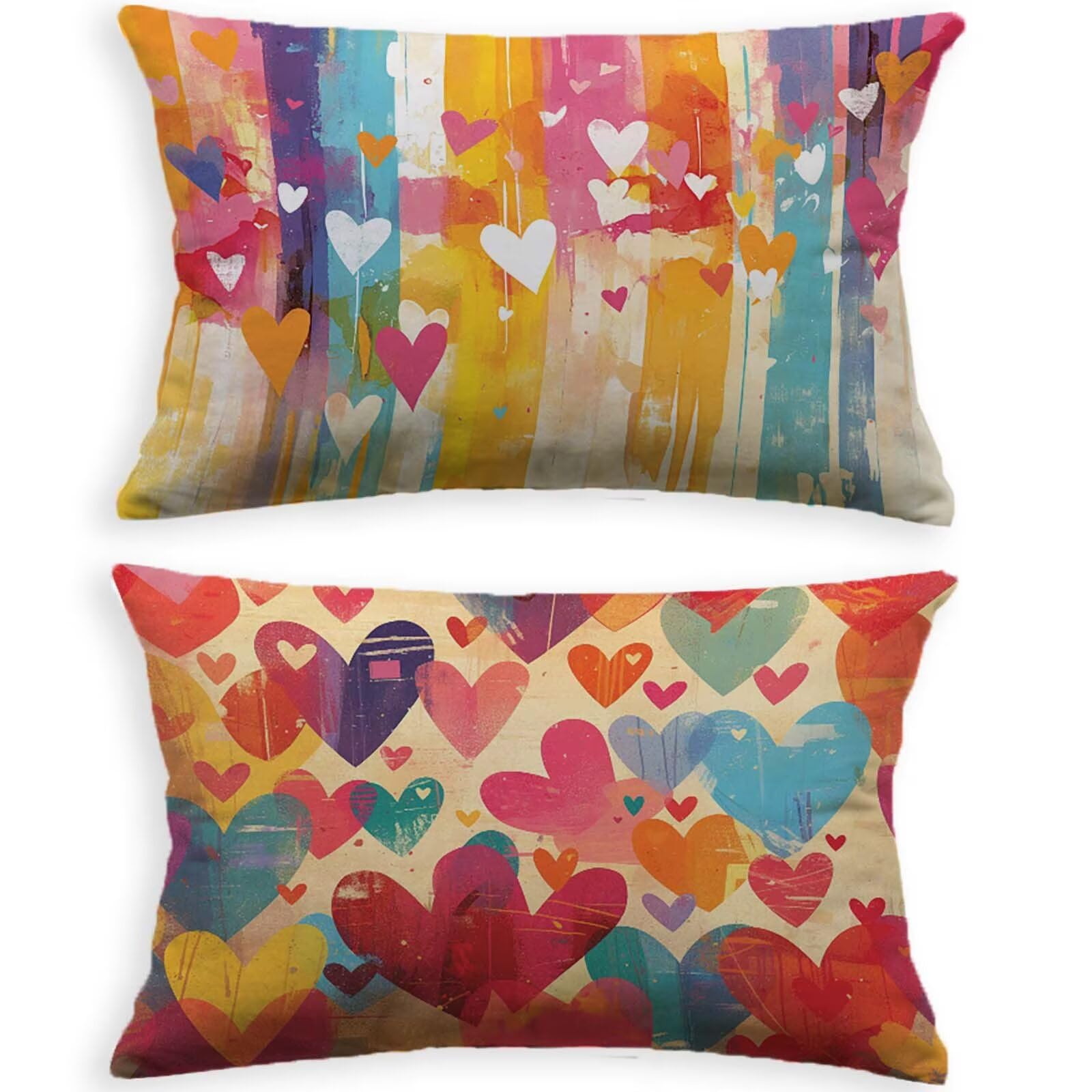 Housses de coussin extérieur 50x70 cm imperméables résistantes UV lot de 2 housse de jardin lin