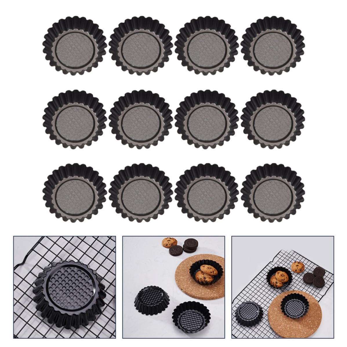 LABRIMP 12 Piezas Molde para Tartaletas de Huevo, de Acero al Carbono