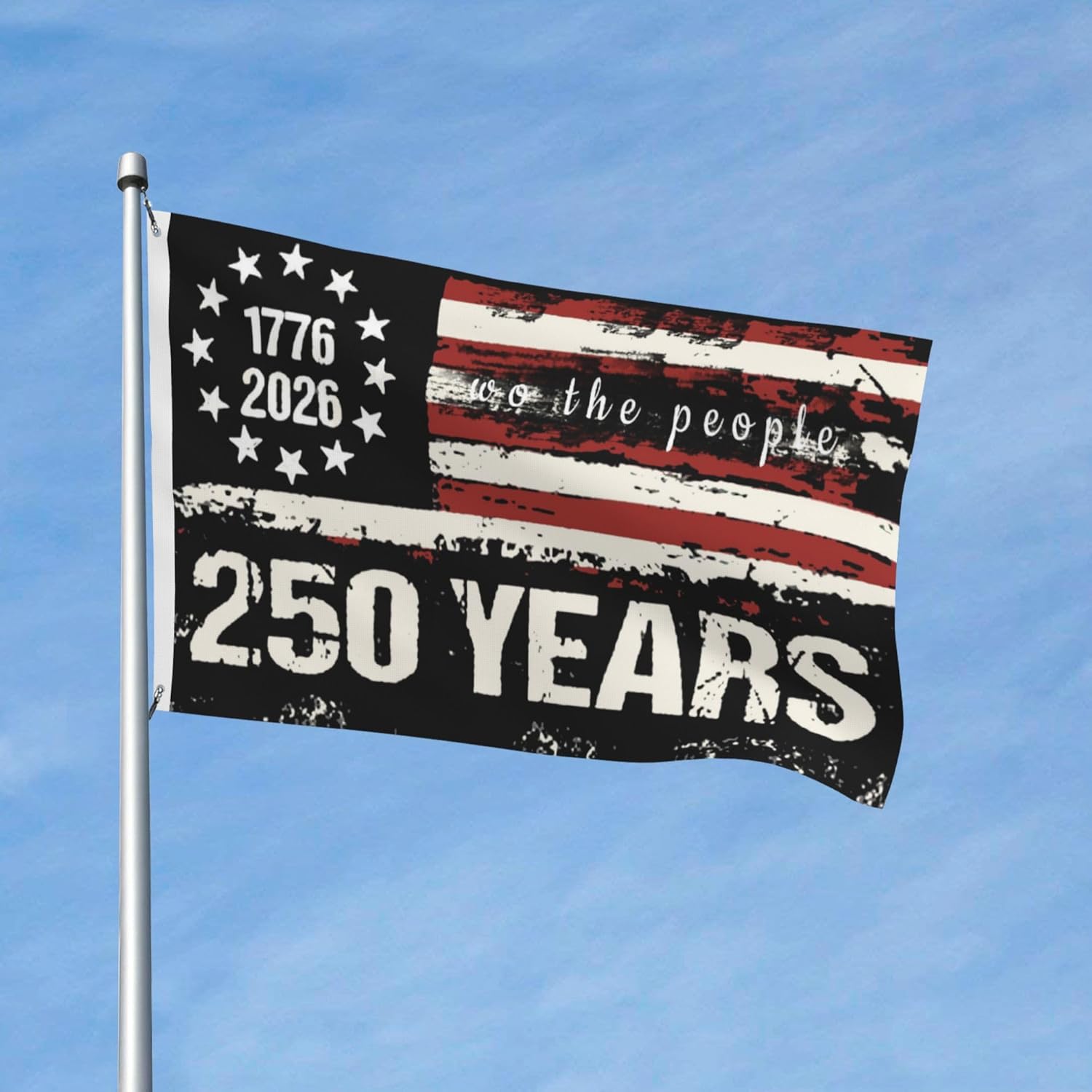 250 Year American Anniversary Flag, 250th Anniversary Usa Flag Patriotic 4th of July We The People 1776 Yard Flags For Outside 5x8 Ft Double Sided3-Ply Outdoor Banner Decorations