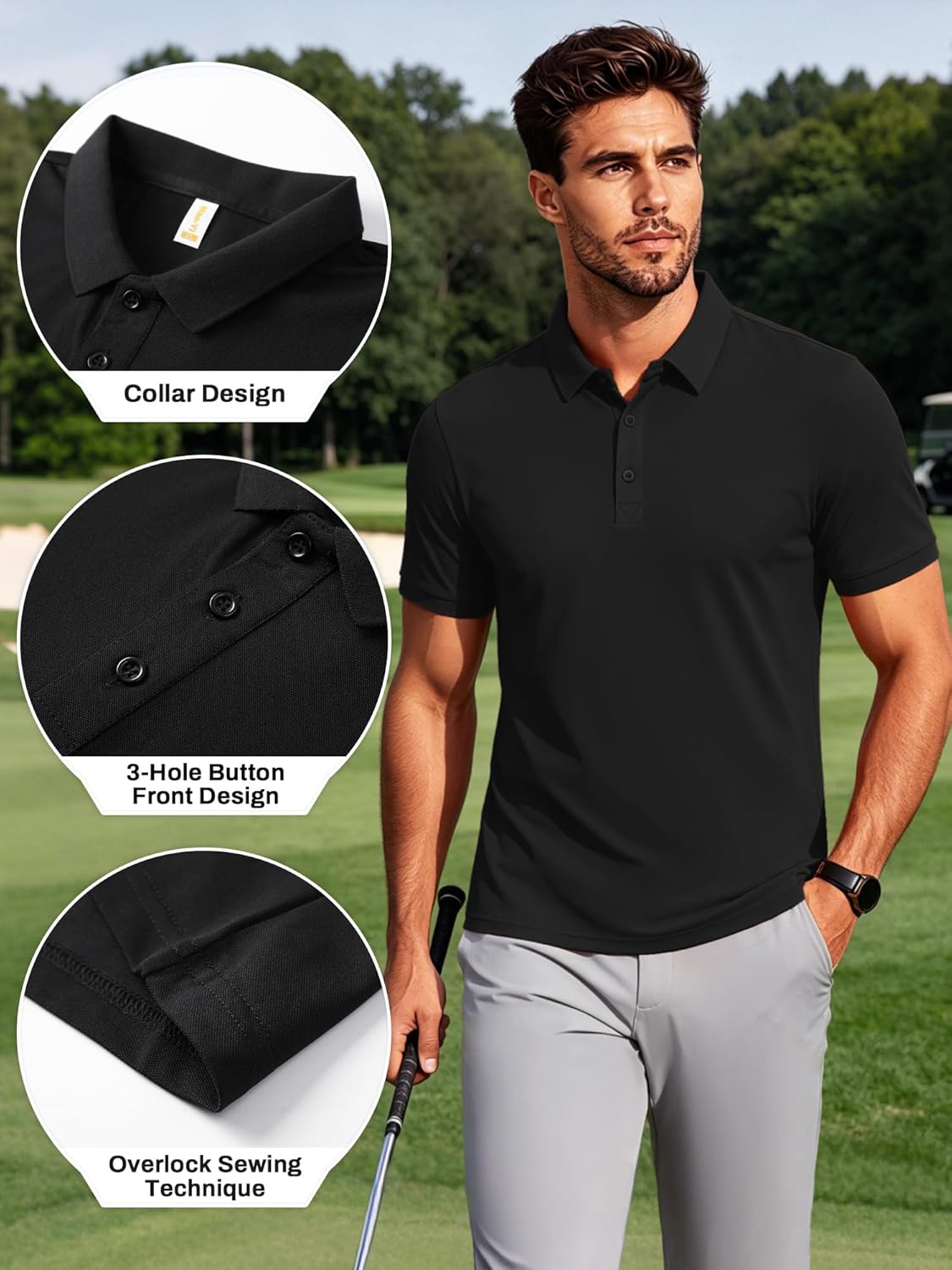 NELEUS Men's Polo Shirt Quick Dry Performance Short Sleeve Tactical Shirts Pique Jersey Golf Shirt