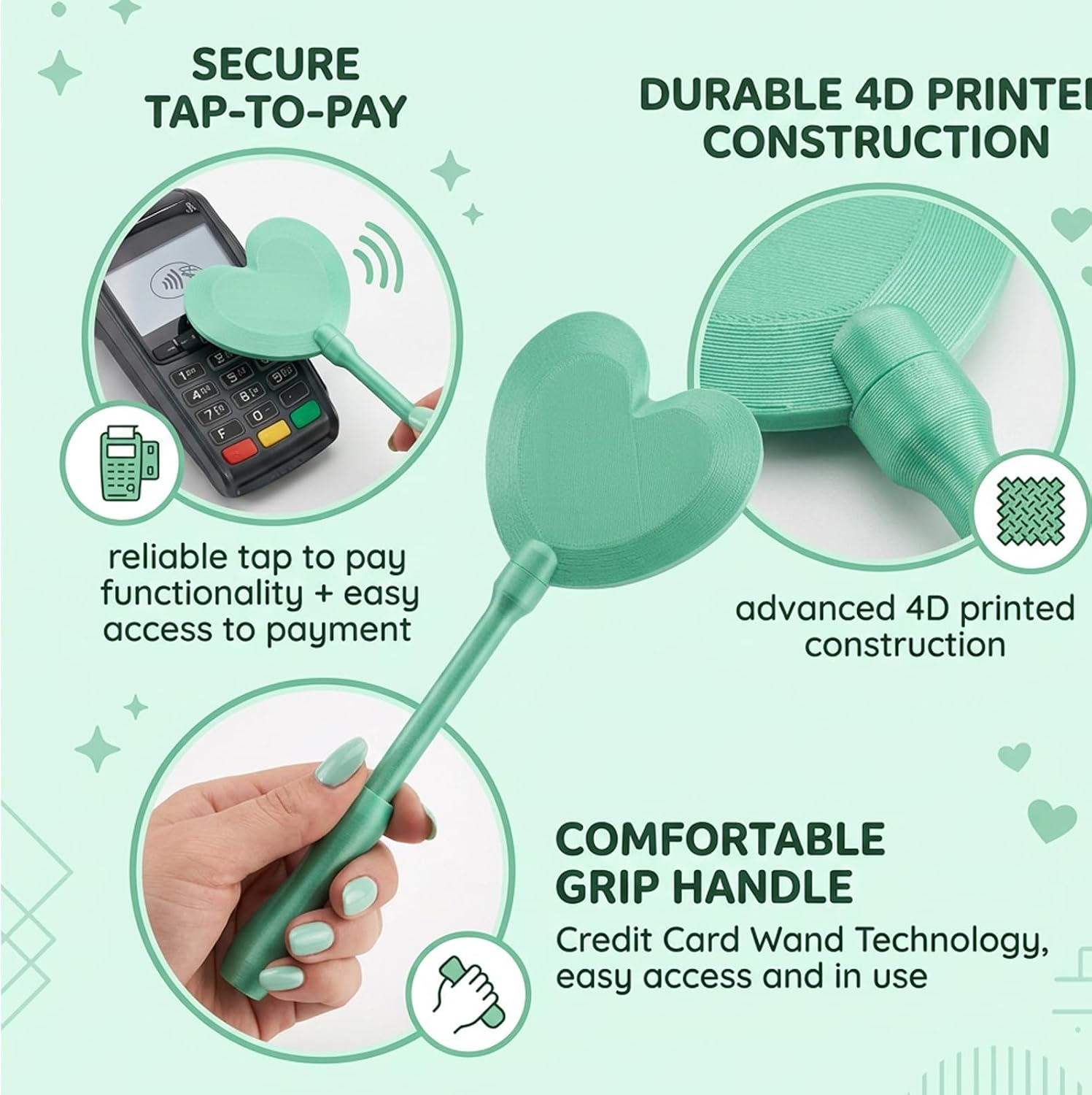 Credit Card Wand, Magic Wand Credit Card Holder with 4D Printed Wand Tap to Pay Technology, Star Wand Design for Contactless Payment Methods, Ideal for Retail Stores and Themed Parties