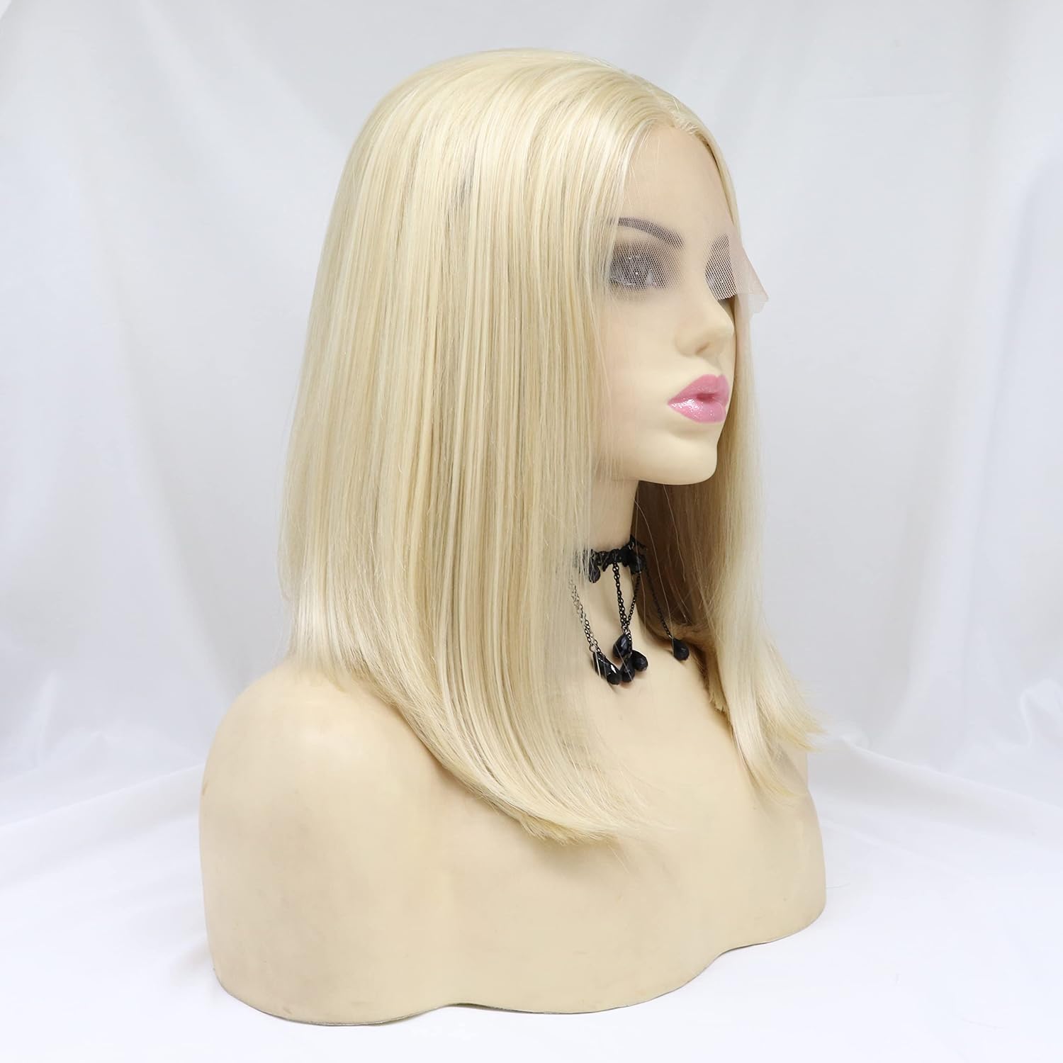 Xiweiya Blonde Lace Front Wig Short Gloden Blonde Curly Lace Front Wigs Side Part Heat Resistant Fiber Hair for Women Drag Queen 14inch - Image 4