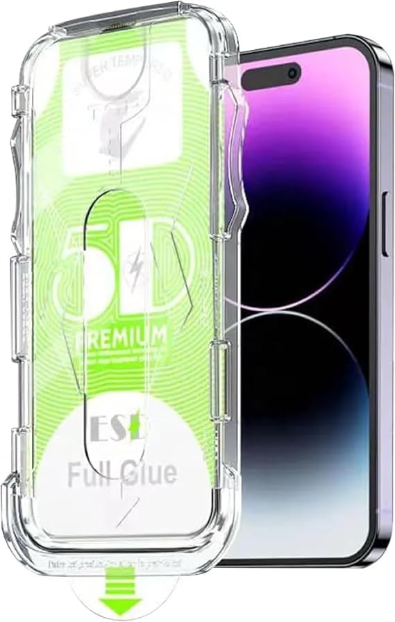BABYLON Apple iPhone 15 Compatible with Alignment Apparatus and Extra Strong Screen Protective Glass Against Strokes That Leave Absolutely No Dust Under the Glass While Installing