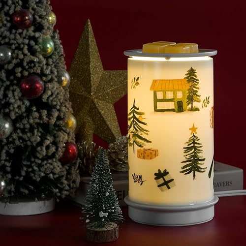 STAR MOON - Calentador de cera de cerámica, calentador de cera de vela para derretir cera perfumada, velas eléctricas de cera en cubos, lámpara de
