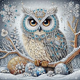 Owl Diamond Painting Kit - Special Shape Crystal Rhinestone DIY Art Craft, 30x30cm Unframed Canvas Mosaic for Home Wall Decor (Bedroom/Living Room/Office)