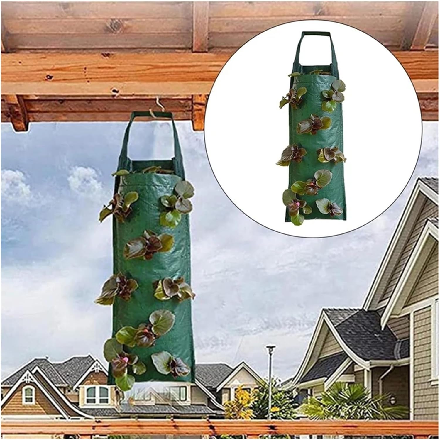 A36I-3PCS Breathable Hanging Planter Grow Bag Strawberry Grow Bag Flower Grow Bags Potato Grow Bags Plant Grow Bags