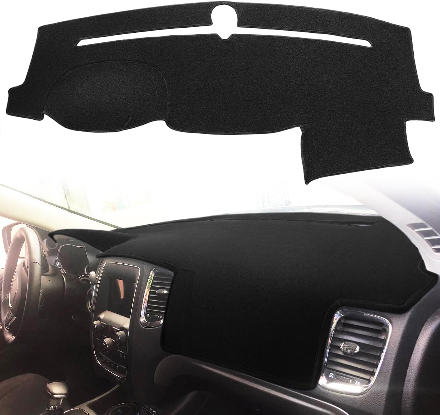 Dash Cover Mat Custom Fit for Dodge Durango 2011-2020, Dashboard Cover Pad Carpet Protector (Black) F53