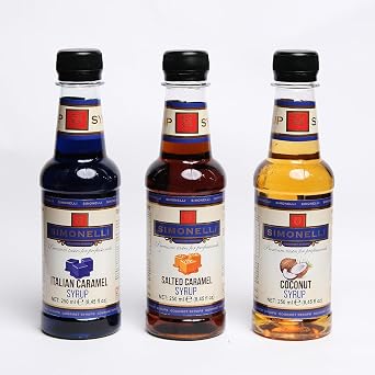 kahve ve kokteyl  urubu seti 3x250ml-Tuzlu Karamel, Hindistancevizi,italyan karamel