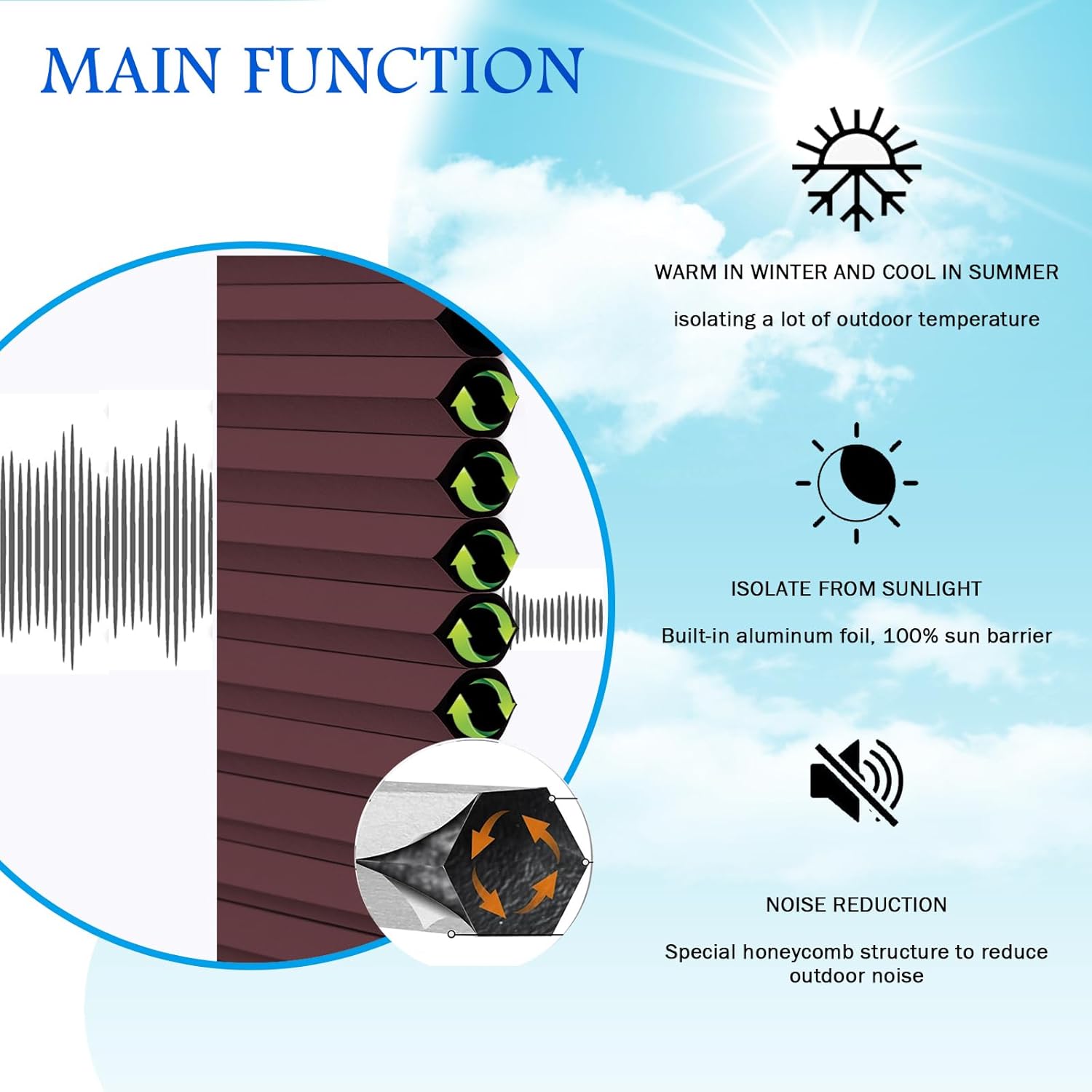Cordless Cellular Shades Honeycomb Blinds, Light Filtering Thermal Insulated, Free-Stop Cell Blinds, Custom Size, Honeycomb Shade for Window, Bedroom, Office, Custom Size(Size:30"W*39"H,Color:D)