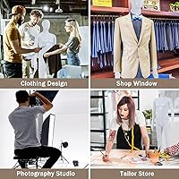 Vista 6 de Maniquí masculino/femenino vestido de cuerpo completo, modelo de costurera, soporte de maniquí articulable, maniquí de ropa ajustable