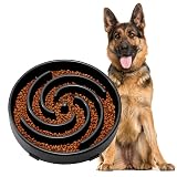 JASGOOD Slow Feeder Dogs Bowl for Large Medium Dogs,Anti-Gulping Pet Slower Food Feeding Bowls Stop Bloat,Preventing Choking Large A-Black