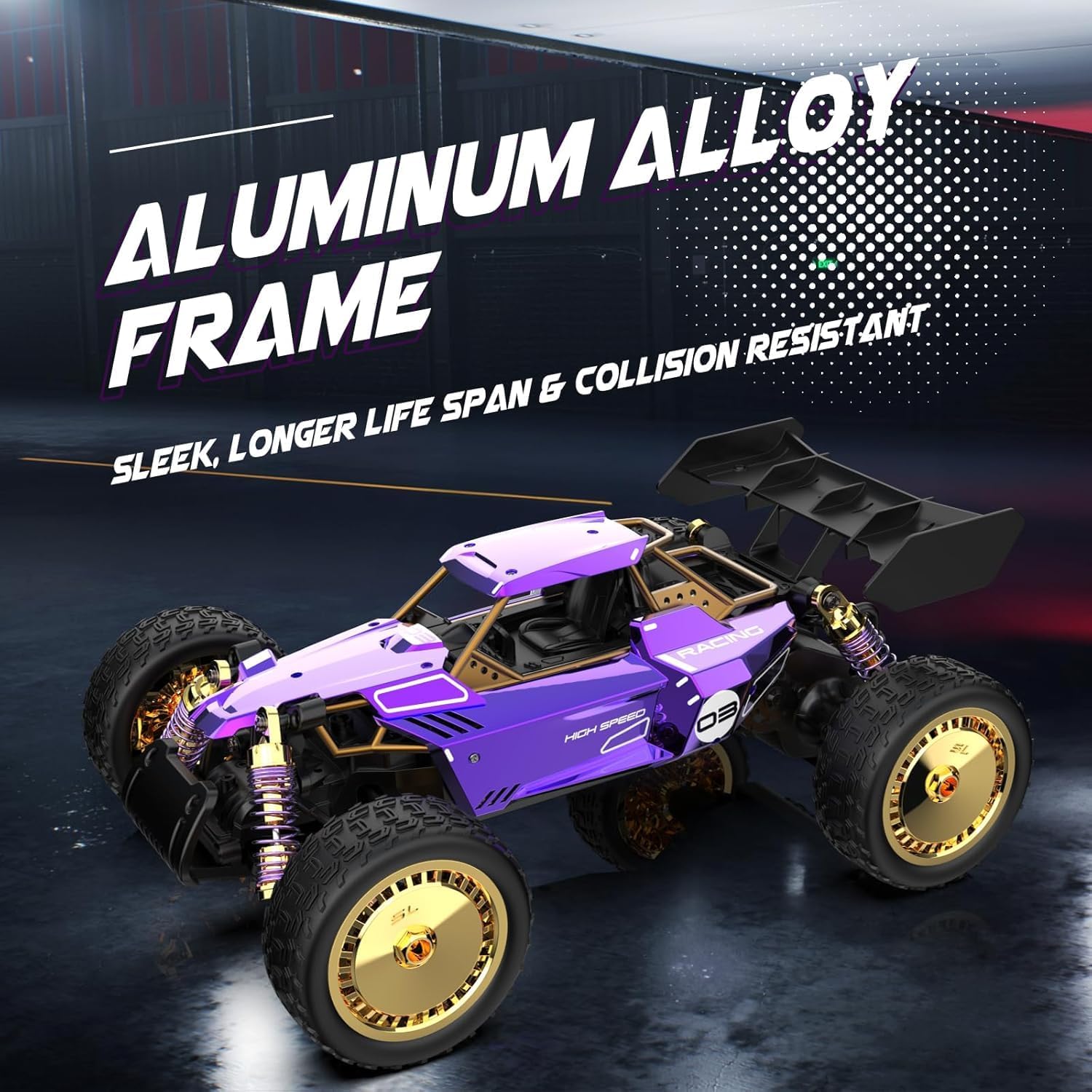 Black Foru RC Car, Remote Control Cars W/Metal Shell Proportional Throttle for 40 Min Play, High Speed Radio Controlled 1:14 Monster Truck, Off Road Hobby Electric Vehicle Gift for Boys (Heavy Box) 4