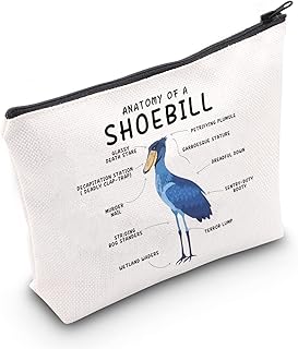 Shoebill Bird Lover Gift Anatomy Of A Shoebill Makeup Bag for Birder Ornithologist Birdwatcher Biologist Travel Pouch (Anatomy Of A Shoebill MB)