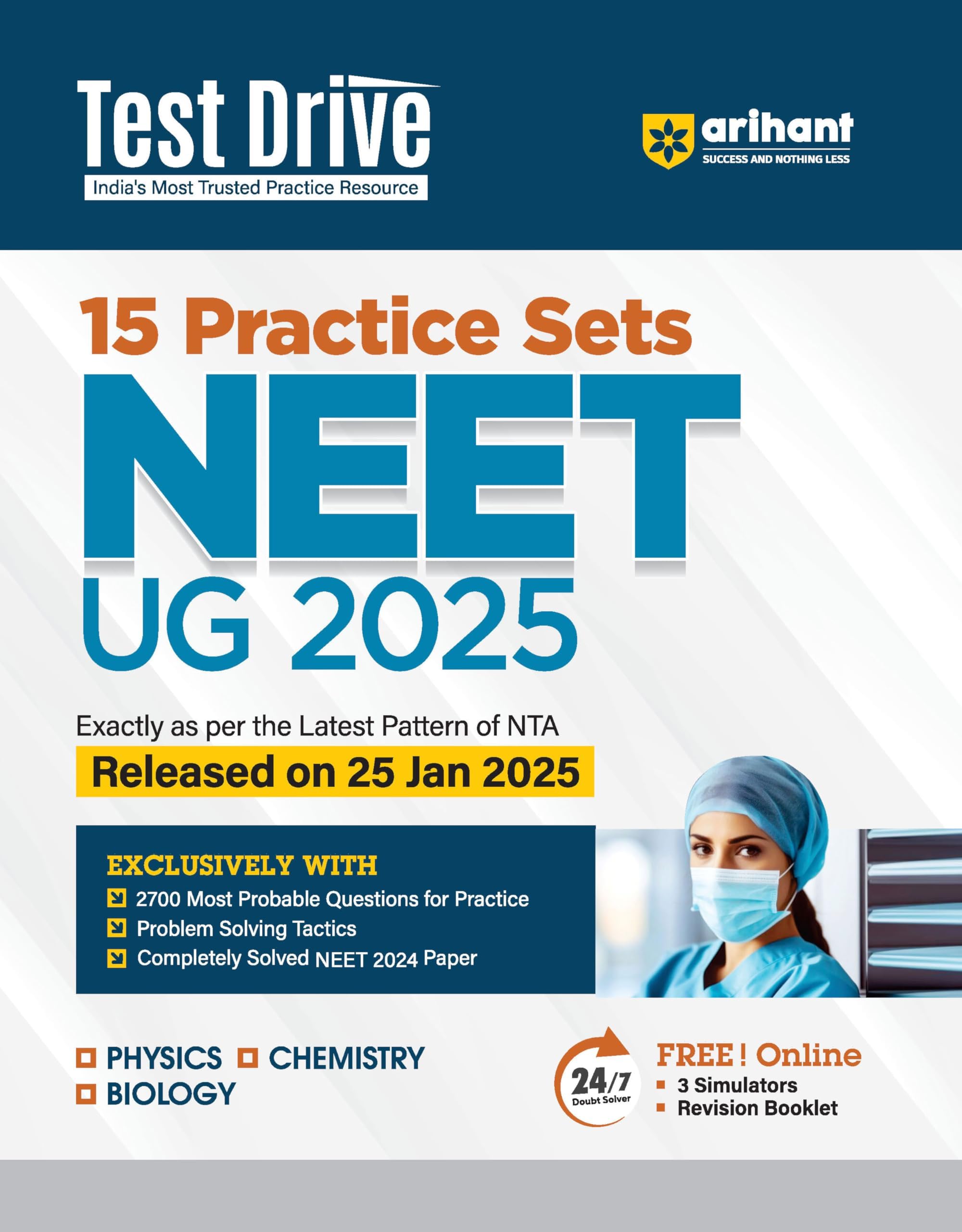 (Old Edition) Arihant Test Drive 15 Practice Sets for NEET UG 2025 Paperback โ 8 February 2025