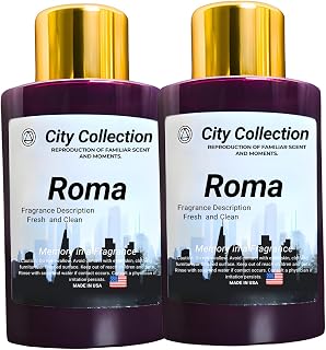 Mystic Romance Roma Aroma Oil BlendPack of 2 Plastic Purple Bottle 120ml, City Collection, Diffuser Aroma Oil Blends, Waterless Diffuser, Made in USA (Pack of Two 120ml, Roma)