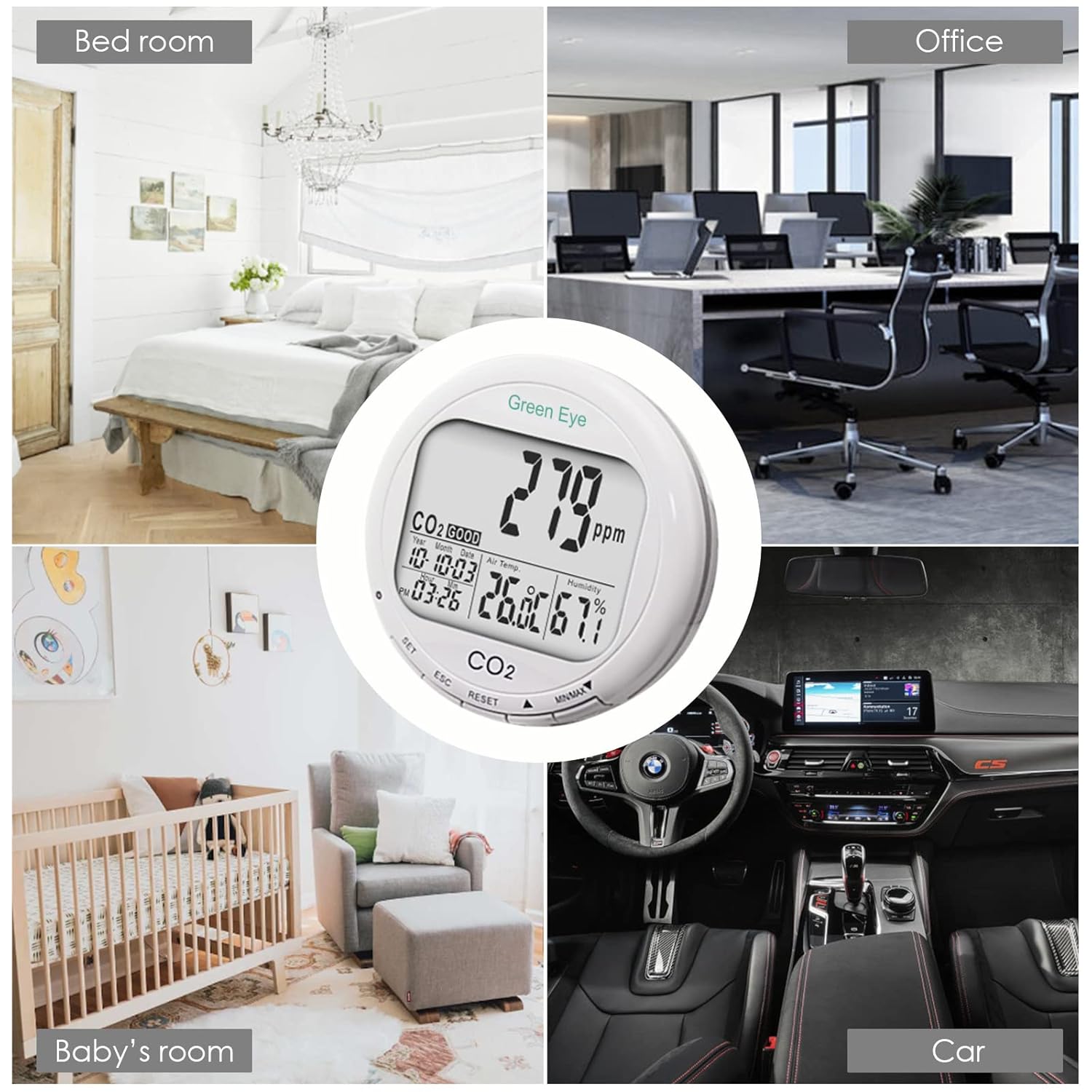 Buy CO2 Monitor Data Logger Carbon Dioxide Meter Temperature Humidity