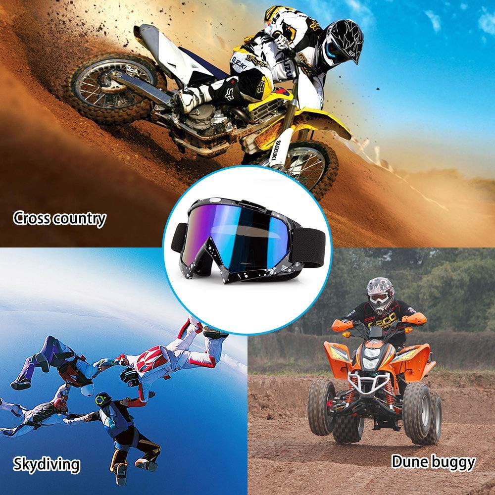 Motorcycle Goggles - Glasses Dirt Bike ATV Motocross Anti-UV Adjustable Riding Offroad Protective Combat Tactical Military Goggles for Men Women Youth Adult : Automotive