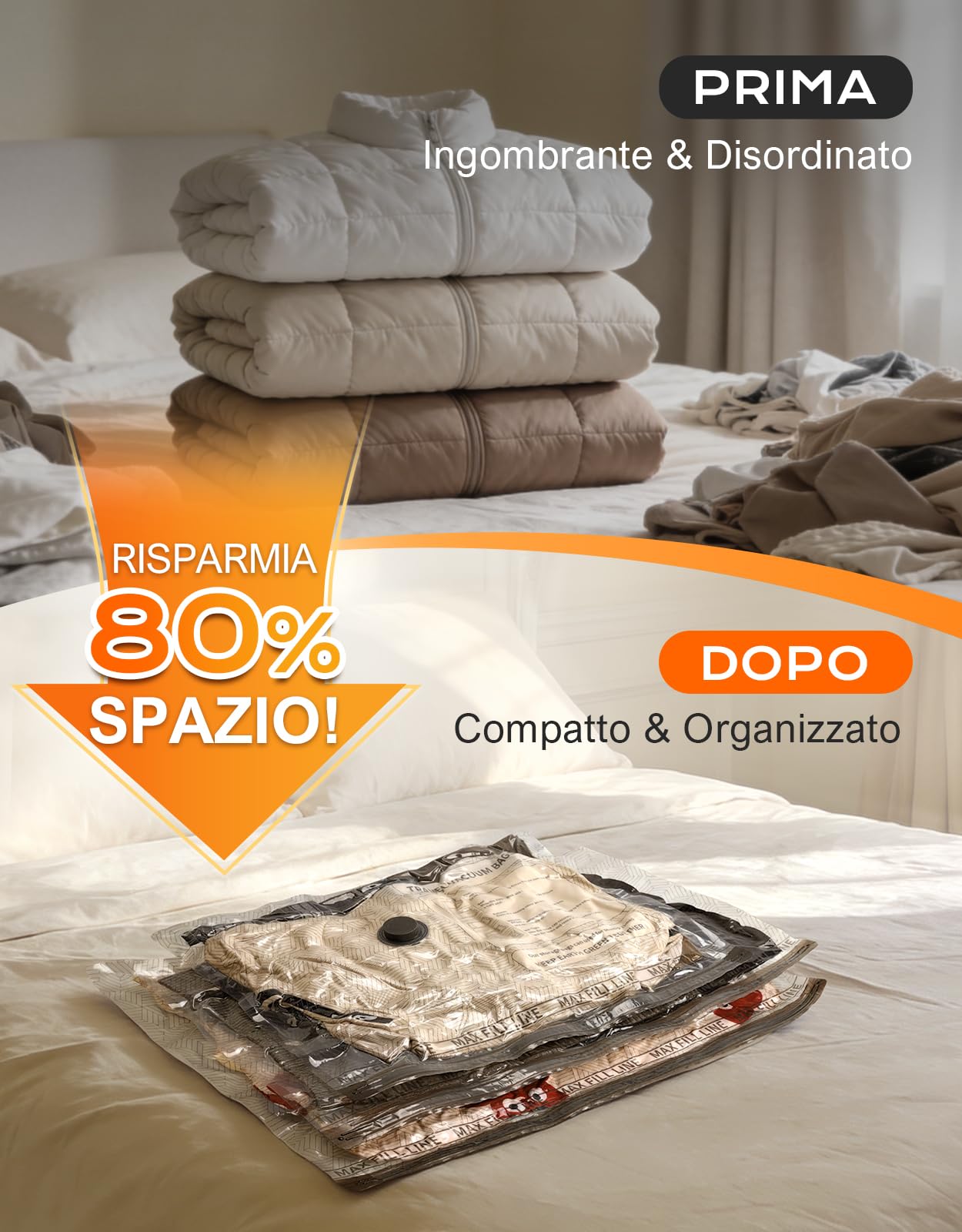 CIRYCASE 15PCS Sacchetti Sottovuoto Vestiti con Pompa Elettrica -5000PA | 2000mAh Portatile Buste Sottovuoto Compressione, Riutilizzabile Salvaspazio, Organizer per Bagagli/Deposito Domestico/Viaggi
