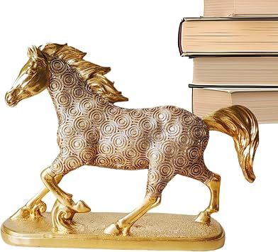 Decorative Sculpture Rich Horse Statues, Resin Horse Art Figurine, Portable Horse Sculpture For Home Decor, Horse Sculpture For Birthday, Christmas Horse Statues, New Year Horse Art