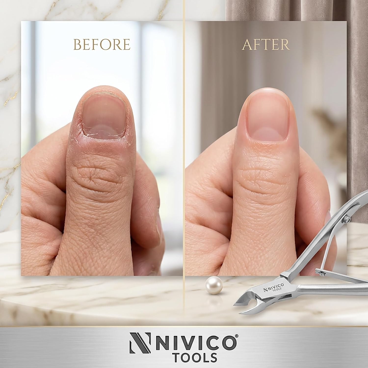 Professional Cuticle Nipper – Surgical Stainless Steel Cuticle Trimmer & Hangnail Clipper – Ultra-Sharp Precision Jaw with Frictionless Double Spring for Manicure & Pedicure Care
