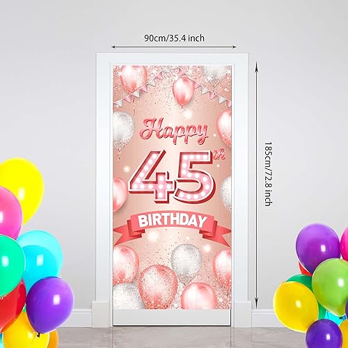 Miniatura 2 de Cartel de feliz cumpleaños número 12 de oro rosa, telón de fondo de globos de confeti de 12 años, decoración temática de globos de confeti para