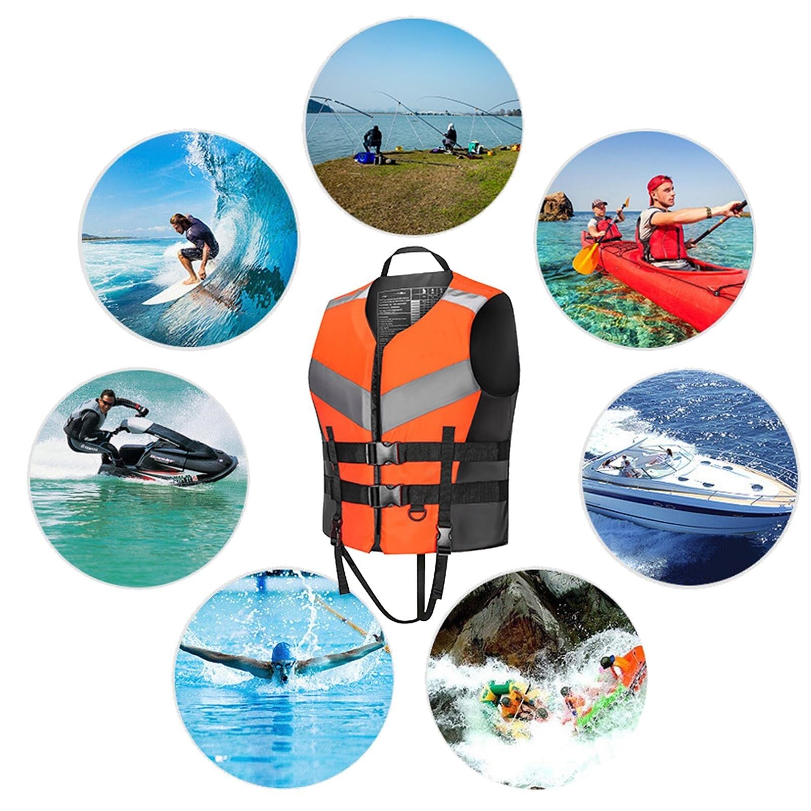 Surfing Vest for Adults Kids Men Women, Adjustable Buoyancy Surfing Vest for Kayaking Boating Fishing Swimming Water Sports, Youth Children Safety Gear for Canoeing Rafting