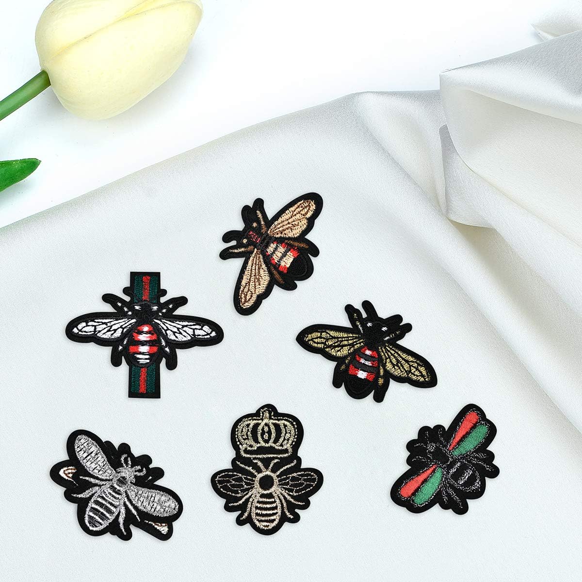 24 Pcs Cute Iron On Insect Patches Applique - Sew Iron on Embroidered Patches Clothes Decorative Iron on - Butterfly and Bee Decoration Iron On Patches for Backpacks,Bags,Hats,Jean,Jacket,Cap (K27)