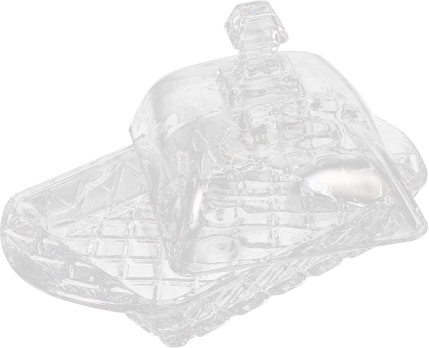 Transparent Glass Covered Butter Dish with Lid Airtight Butter Container and Cheese Tray for Refrigerator Easy-clean Glass Storage Box and Desserts Practical Kitchen Countertop