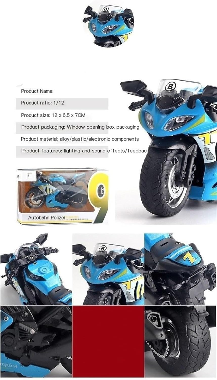 1:12 Simulation Alloy Motorcycle Model - Alloy Red(Paper)
