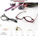 JM 2 Pairs Makeup Reading Glasses Magnifying Flip Down Cosmetic Readers for Women with Spring Hinge