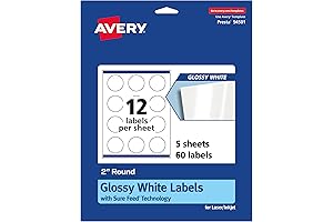 Avery 22817 Glossy White 2 Round Labels