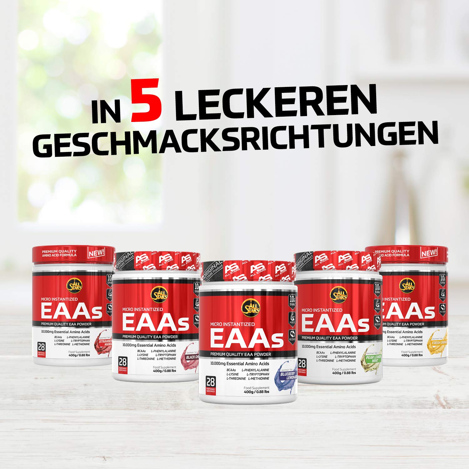 All Stars EAAs Powder, Blueberry Lemonade, 1er Pack (1 x 400 g)